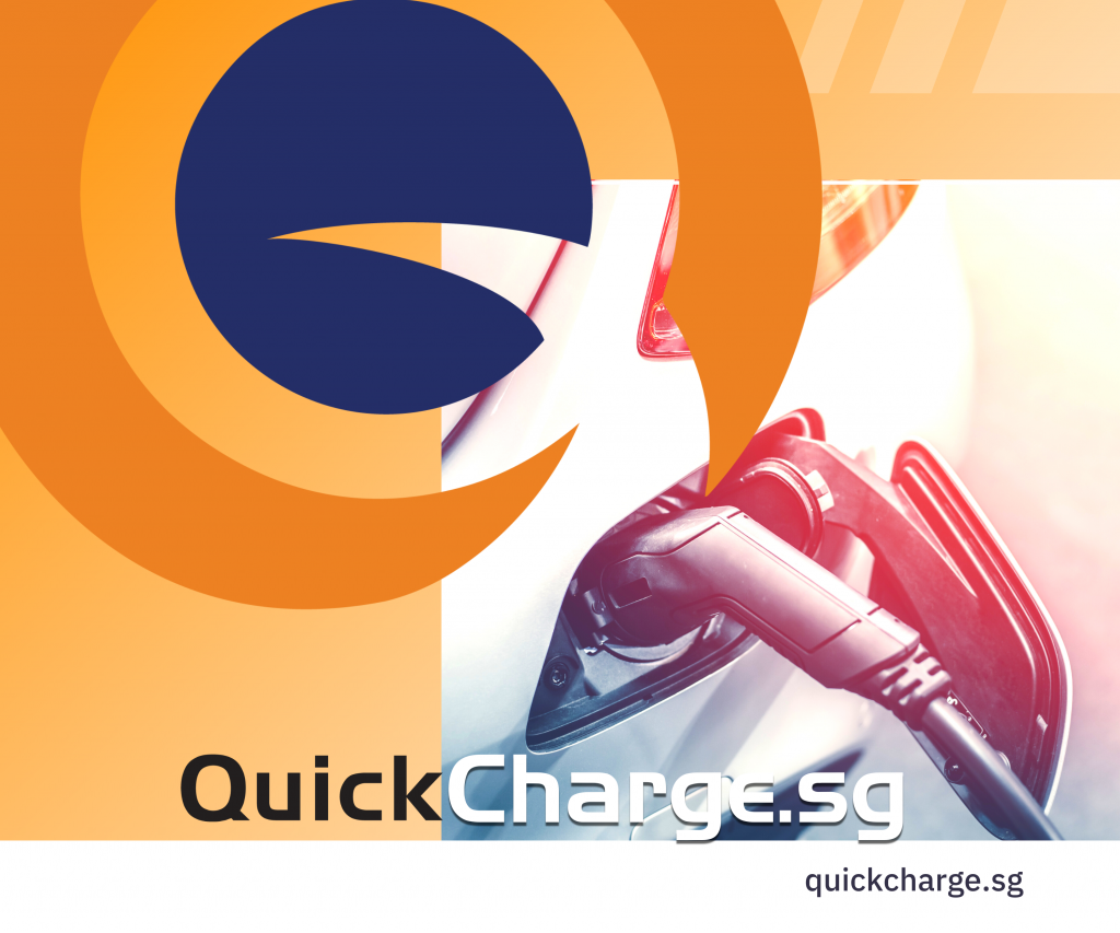 A QuickCharge.sg ev charger charging a car