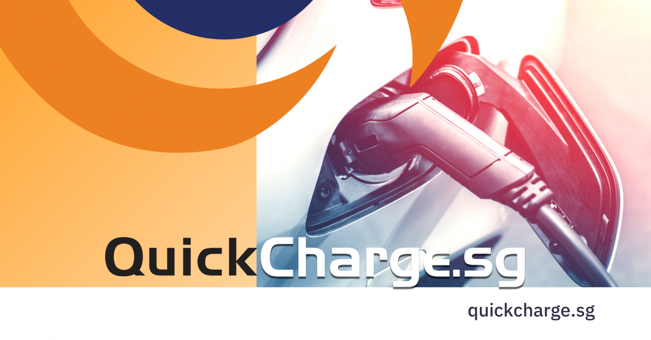 A QuickCharge.sg ev charger charging a car