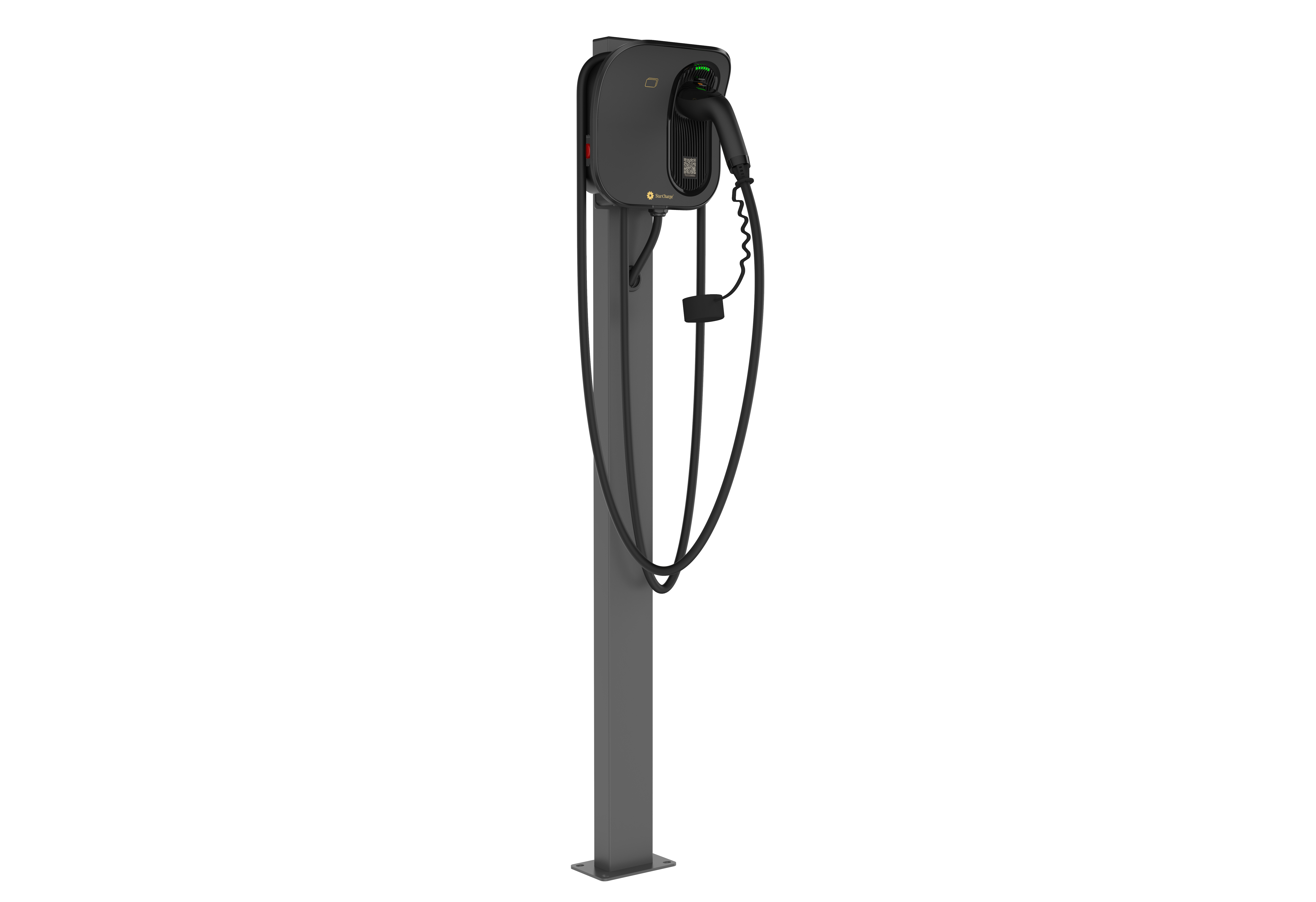 Artemis 7kW 11kW AC EV Charger mounted on a pole by QuickCharge.sg StarCharge